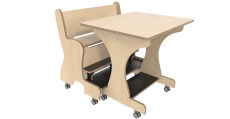 Hoogzit tafel L75 x B64 cm Berken met bank Tangara Groothandel voor de Kinderopvang Kinderdagverblijfinrichting6